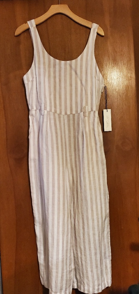 NWT Rachel Zoe Striped Linen Jumpsuit sz 6